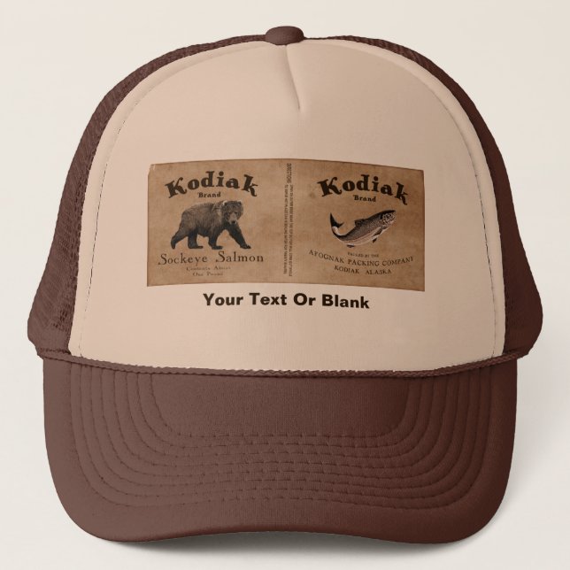 Vintage Kodiak Salmon Label Keps (Framsida)