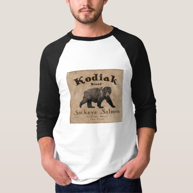 Vintage Kodiak Salmon Label Tee Shirt (Framsida)