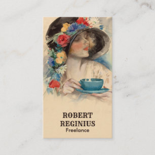 Vintage Koffedrycksdiagram Visitkort