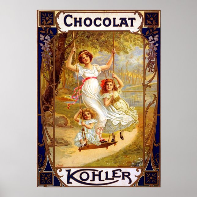 Vintage Kohler Chocolat Advertisement Poster (Framsidan)