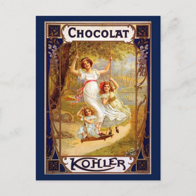 Vintage Kohler Chocolat Advertisement Vykort (Framsida)