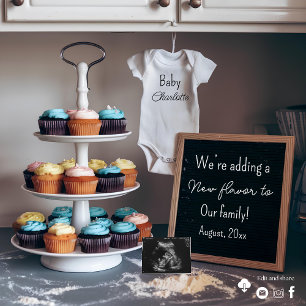Vintage kök Cupcake graviditetsannonsering Inbjudningar
