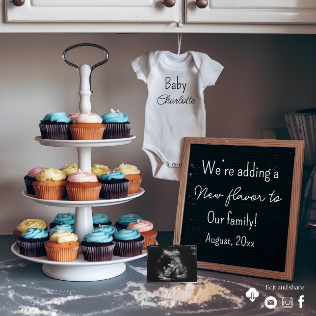 Vintage kök  Cupcake graviditetsannonsering  Inbjudningar (Skapare uppladdad)