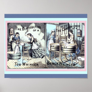 Vintage Köks eller Tvätt Rum och konstkopia Poster