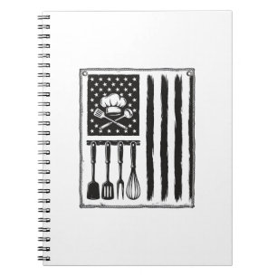 Vintage köksflagga köksredskap skjortdesign anteckningsbok