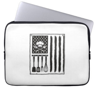 Vintage köksflagga köksredskap skjortdesign laptop fodral