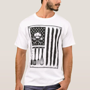Vintage köksflagga köksredskap skjortdesign t shirt