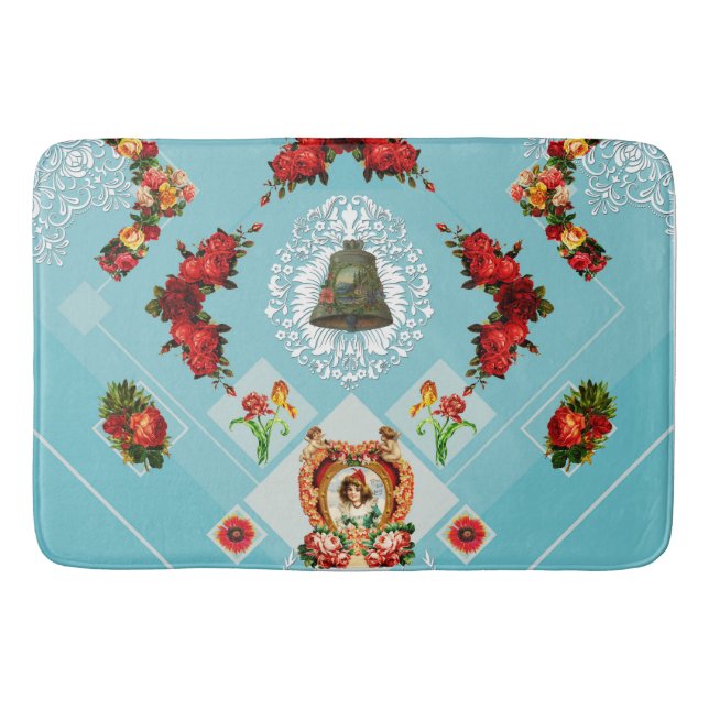 Vintage kollage badrumsmatta (Framsidan)