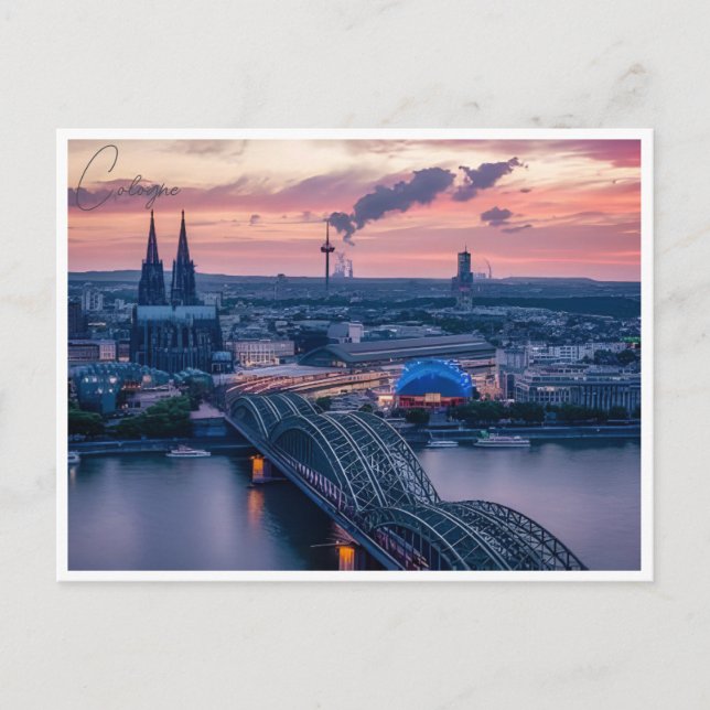 vintage Köln Tyskland Reseersättning Vykort (Framsida)
