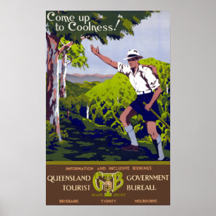 Vintage Kom upp till Coolness Queensland Australie Poster