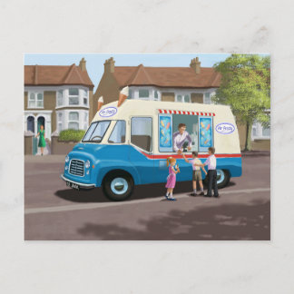 Vintage kommendant Ice Cream Lastbil Vykort