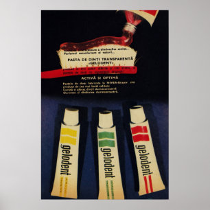 Vintage kommunist 1970 Toothpaste ad, GELODENT Poster