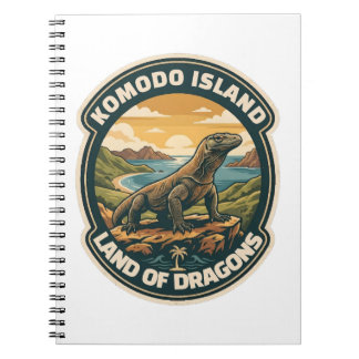 Vintage Komodo Island Nationalpark Indonesien Anteckningsbok