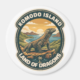 Vintage Komodo Island Nationalpark Indonesien Magnet