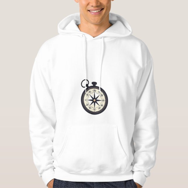 Vintage - kompasillustration hoodie (Framsida)
