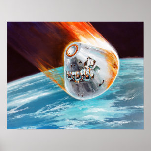 Vintage - koncept avbilda kommandomodul för Apollo Poster