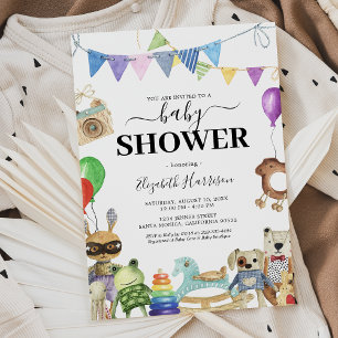Vintage Könsneutral Baby Shower Inbjudan