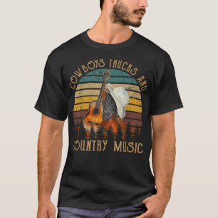 Vintage konst Cowboys Lastbilar och Land Music för T Shirt