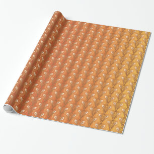 Vintage konst deco guld fredsock Fjäder mönster Presentpapper