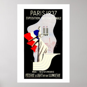 Vintage konst deco Paris World expo 1937 Poster