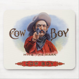 Vintage-konst från cigarrettetiketter, Cowboy träf Musmatta