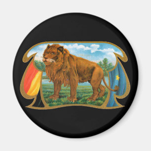 Vintage-konst från cigarrettetiketter, Lejon, Djun Magnet