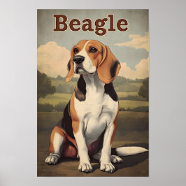 Vintage konst med beaglar poster