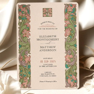 Vintage konst och hantverk Bröllop Inbjudningar