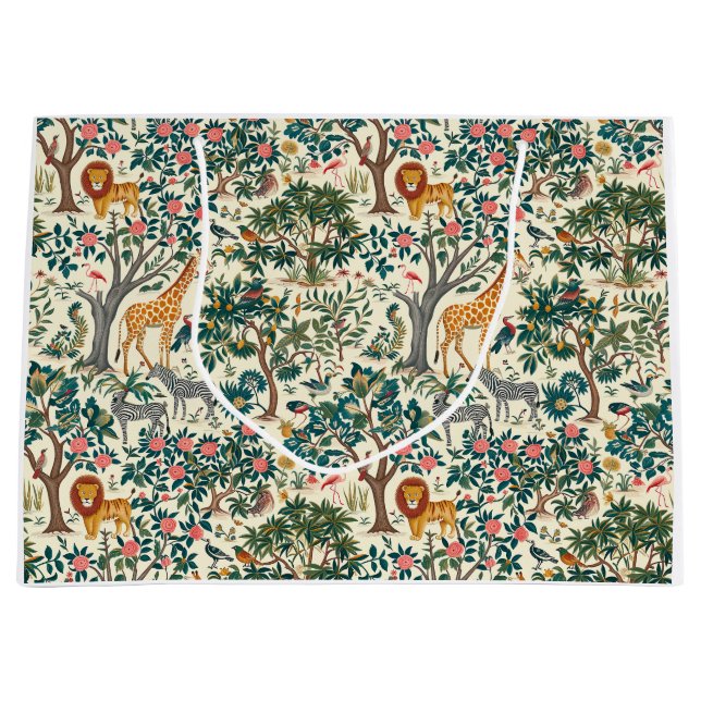 Vintage konst, zebror giraffes, flamingo, fåglar,  (Framsidan)