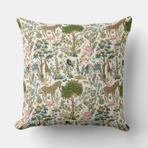 Vintage konst, zebror giraffes, flamingo, fåglar, kudde