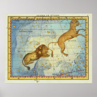 Vintage Konstellation Lejonet Poster
