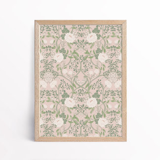 Vintage konsthantverk stil pion floral poster