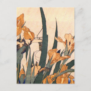 Vintage konstnärlig japansk iris - vykort