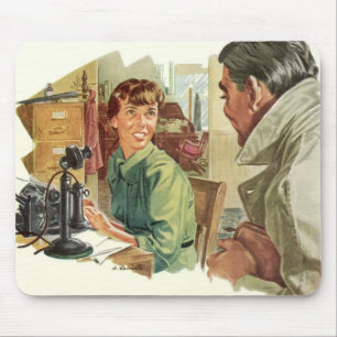 Vintage kontor, VD-chef och sekreterare Musmatta