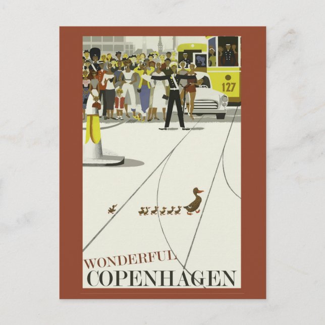 Vintage Köpenhamn Danmark Anka Travel Vykort (Framsida)