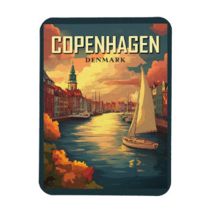 Vintage Köpenhamn Danmark Resor Magnet