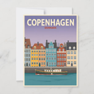 Vintage Köpenhamn Danmark Resor Vykort