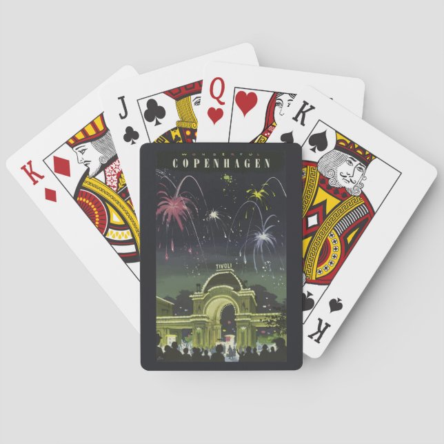Vintage Köpenhamns illustration Reseaffisch Casinokort (Baksidan)