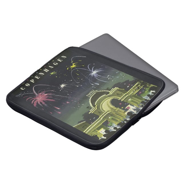 Vintage Köpenhamns illustration Reseaffisch Laptop Fodral (Framsida topp)