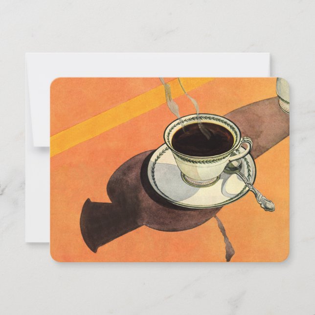 Vintage Kopp om kaffe, såser, Spoon, Retro Middag (Framsida)