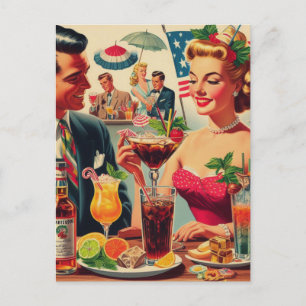 Vintage Koppla till 1950s illustration Vykort