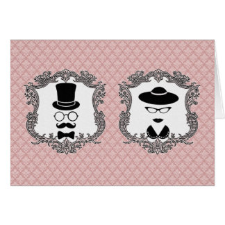 Vintage kopplar ihop hälsningskort