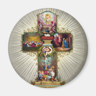 Vintage Kor Religiösan Helgdag vid Guld vid Påsken Magnet