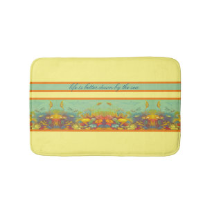 Vintage korallrev under sjöns nautiska kvot badrumsmatta