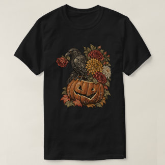 Vintage Korp på Pumpa med Höstblommor T Shirt