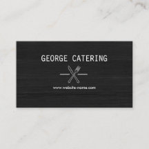Vintage Korsad Gaffel Kniv Logotyp Catering Svart