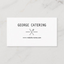 Vintage korsad gaffel kniv logotyp Catering Vit