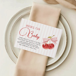 Vintage Körsbär Baby Shower Bokönskan Tilläggskort
