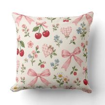 Vintage Körsbärsbåge Blommig Tygmönster | Rosa Gi