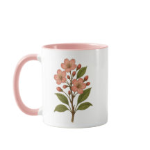 Vintage körsbärsblom rosa kaffekopp och tekopp